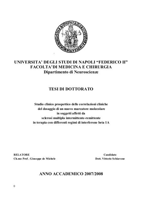 UNIVERSITA' DEGLI STUDI DI NAPOLI “FEDERICO II ... - FedOA