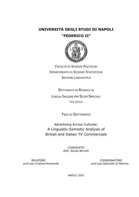 a linguistic-semiotic analysis of - FedOA - Università degli Studi di ...