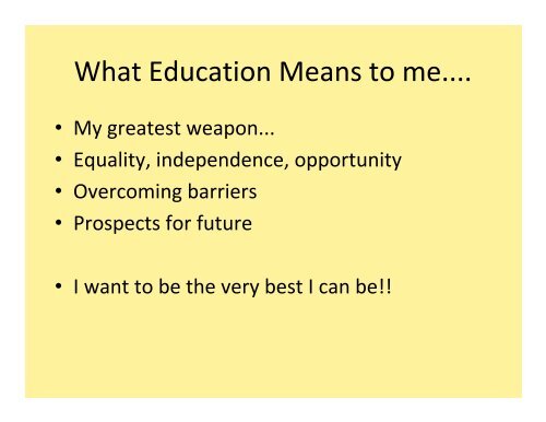 My Experience of Inclusive Education