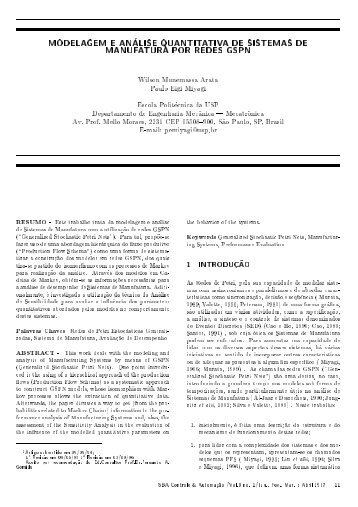 modelagem e an alise quantitativa de sistemas de manufatura por ...