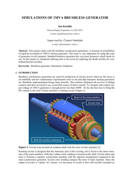 SIMULATIONS OF 1MVA BRUSHLESS GENERATOR