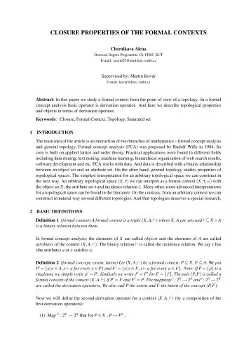 CLOSURE PROPERTIES OF THE FORMAL CONTEXTS