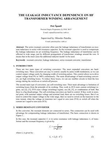 The Leakage Inductance Dependence on HF Transformer Winding ...