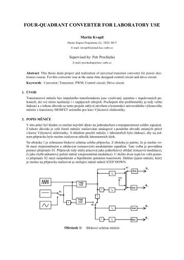 The Four-quadrant Converter for Laboratory Use - Fakulta ...