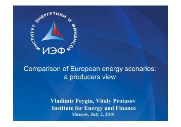 Comparison of European energy scenarios: a ... - Feem-project.net