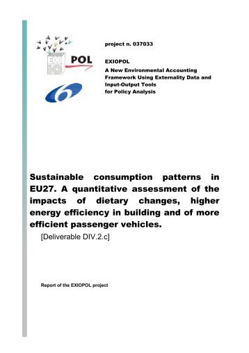 Sustainable consumption patterns in EU27. A ... - Feem-project.net