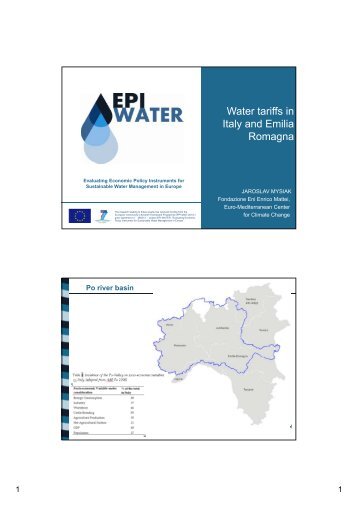 Water tariffs in It l d E ili Italy and Emilia Romagna - Feem-project.net