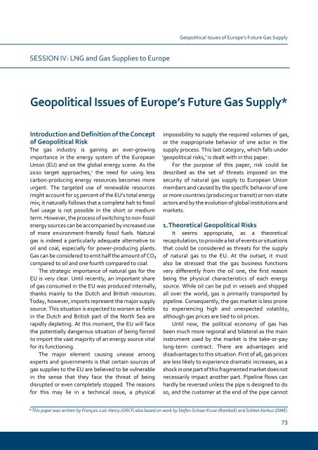 Gulf and European Energy Supply Security - Feem-project.net