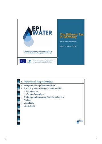 The Effluent Tax The Effluent Tax in Germany - Feem-project.net