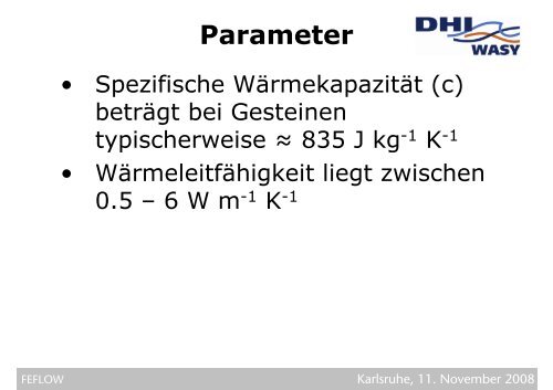 Parameter - FEFlow