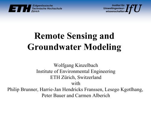 Remote Sensing and Water management - FEFlow