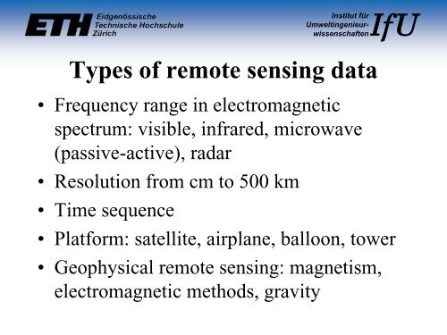 Remote Sensing and Water management - FEFlow