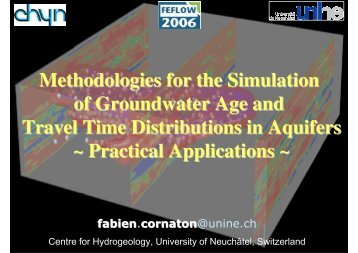 Methodologies for the Simulation of Groundwater Age and ... - FEFlow