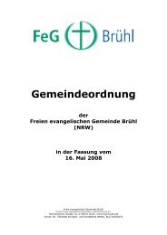 Gemeindeordnung der Gemeinde in der Fassung vom ... - FeG Brühl