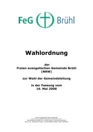 Wahlordnung der Gemeinde in der Fassung vom 16.05 ... - FeG Brühl