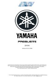 YAMAHA Preisliste