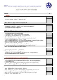 Checklist for the organisation of FEIF breeding shows - FEIFFengur