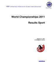 World Championships 2011 Results Sport - FEIFFengur