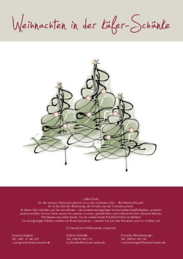 Weihnachten in der Käfer-Schänke - Feinkost Käfer