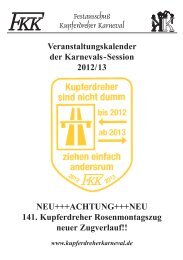 Veranstaltungskalender der Karnevals-Session 2012/13 NEU+++ ...