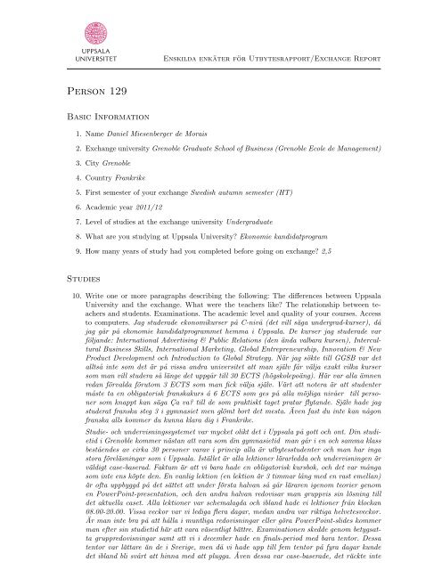 Reseberättelse från HT11 (pdf) - Uppsala universitet