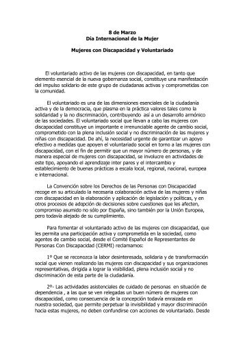 Manifiesto Día Internacional de las Mujeres - Fekoor