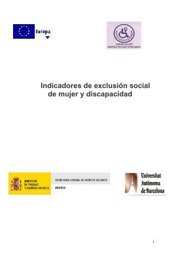 Indicadores de exclusión social de mujer y discapacidad - portal ...