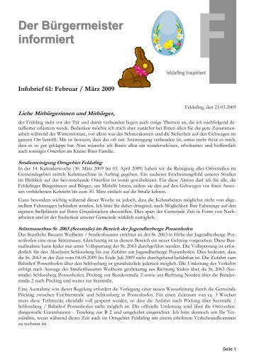 Infobrief Februar / März 2009 - Gemeinde Feldafing