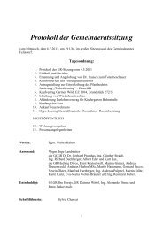 Protokoll der Gemeinderatssitzung - Felixdorf