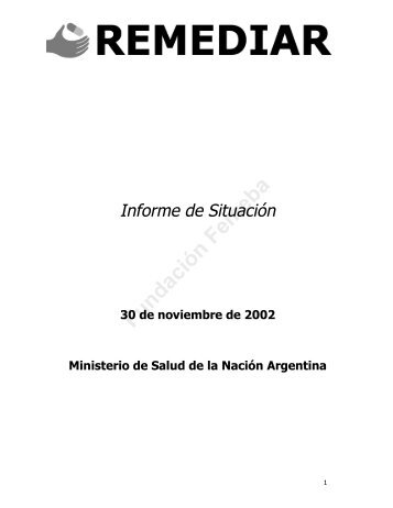 Plan Remediar informe situación - Femeba Salud