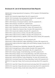 Enclosure III. List of all Geotechnical Data Reports - Femern