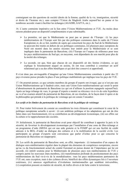 Rapport du Groupe d'experts réuni par l'Institut de la ... - Femise