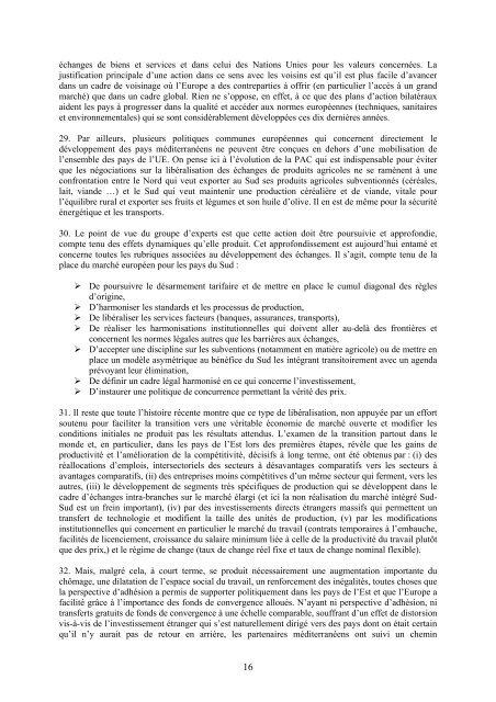 Rapport du Groupe d'experts réuni par l'Institut de la ... - Femise