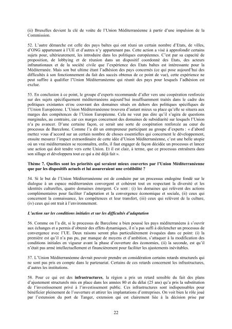 Rapport du Groupe d'experts réuni par l'Institut de la ... - Femise