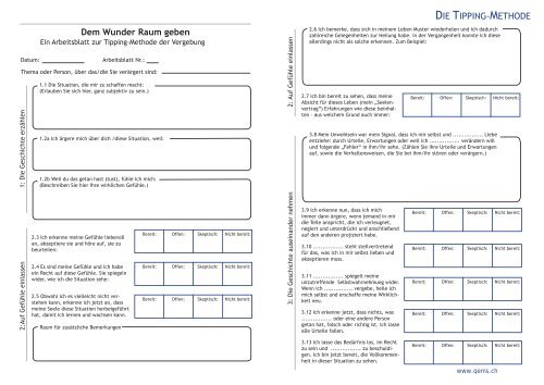 DIE TIPPING-METHODE Dem Wunder Raum geben - Feng Shui ...