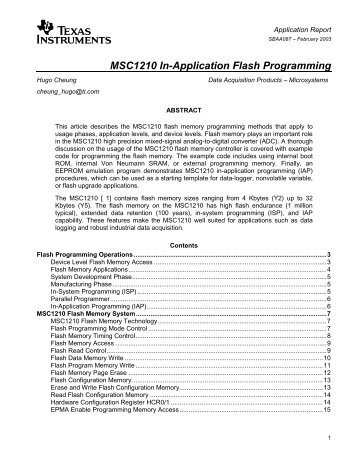 MSC1210: In-Application Flash Programming - Server application ...