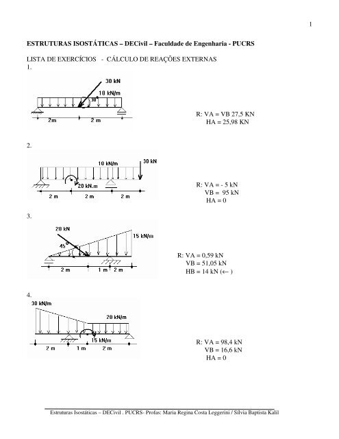 1 ESTRUTURAS ISOSTÁTICAS - Faculdade de Engenharia - pucrs