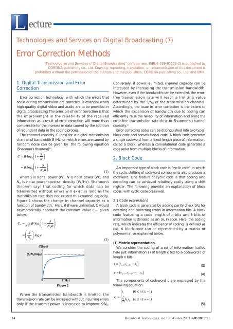 Error Correction Methods