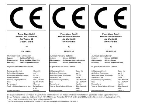 CE-Zeichen ALU UG=1,0-ALU-RV - F.Jäger Fenster-und Türenwerk