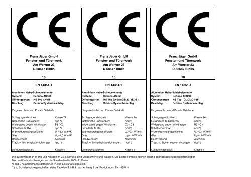 CE-Zeichen ALU UG=1,0-ALU-RV - F.Jäger Fenster-und Türenwerk