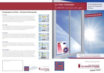 SGIC Solar-Isolierglas CLIMATOP LUX und LUX Light