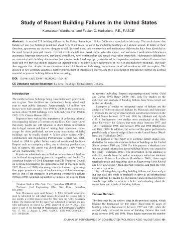 Study of Recent Building Failures in the United States - FEP
