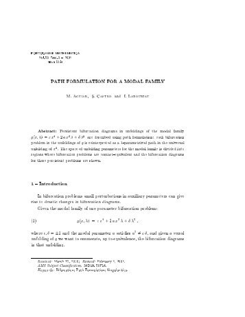 PATH FORMULATION FOR A MODAL FAMILY 1 { Introduction - FEP ...