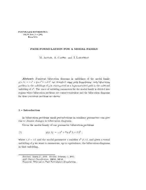 PATH FORMULATION FOR A MODAL FAMILY 1 { Introduction - FEP ...