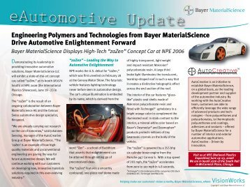 Engineering Polymers and Technologies from Bayer ...