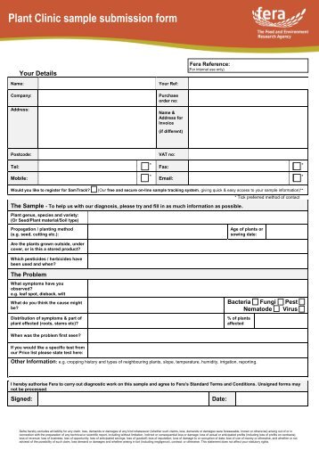 Sample Submission Form (PDF KB) - Defra