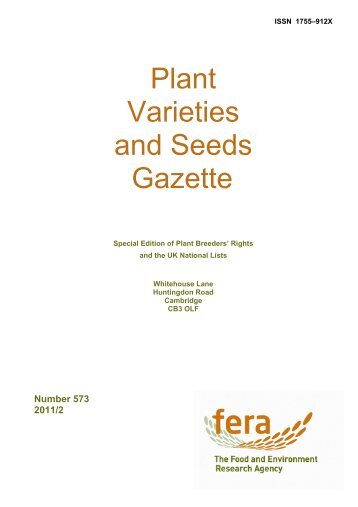 Plant Varieties and Seeds Gazette - The Food and Environment ...