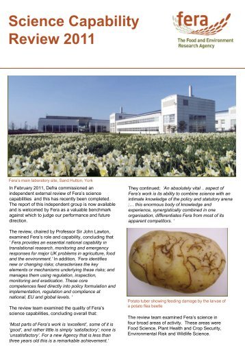 download our Science Capability Review leaflet. - The Food and ...