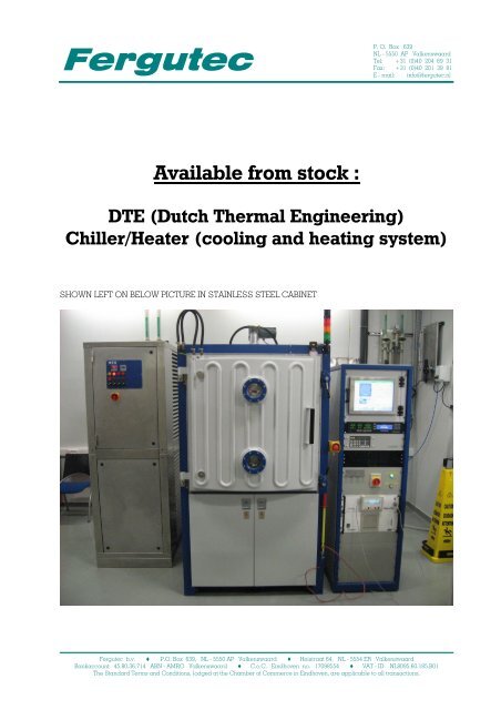DTE Chiller - Cooling Heating system - Fergutec.com