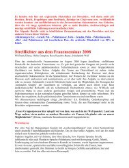 Streiflichter aus dem Frauenseminar 2008 - Ferien vom Krieg